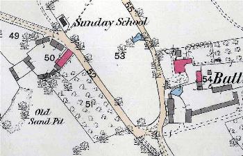 1882 map showing Sunday School